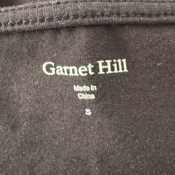 Garnet Hill Easy Tee Black Ruched Ruffle Shirt Dress Size Small - Picture 5 of 5